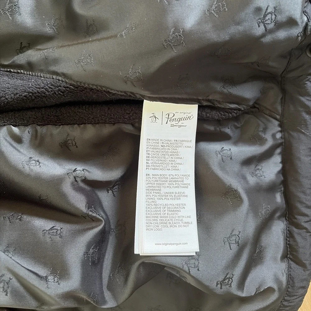 Original Penguin Golf Jacket Insulated Stripe Colorblock Black Medium Nwt